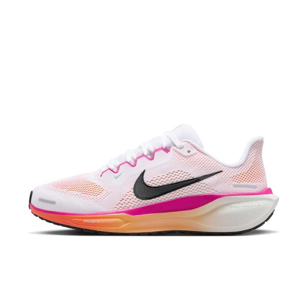 NEW NIKE women's air zoom pegasus 41 shoe in white/black-fire pink